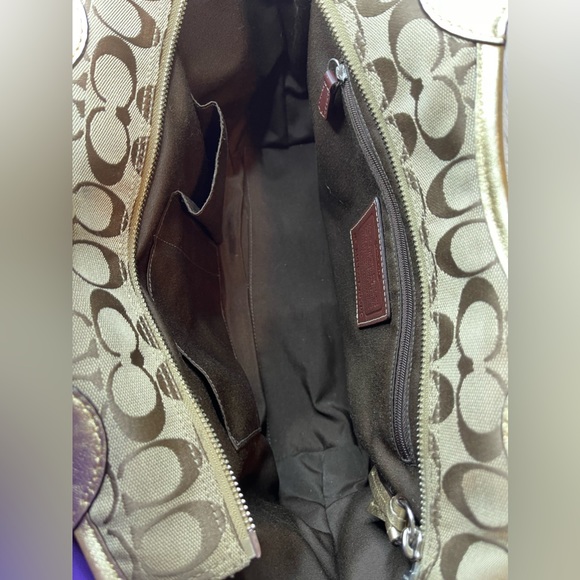 Coach Bleecker Signature Tote Gold Khaki - Picture 13 of 15